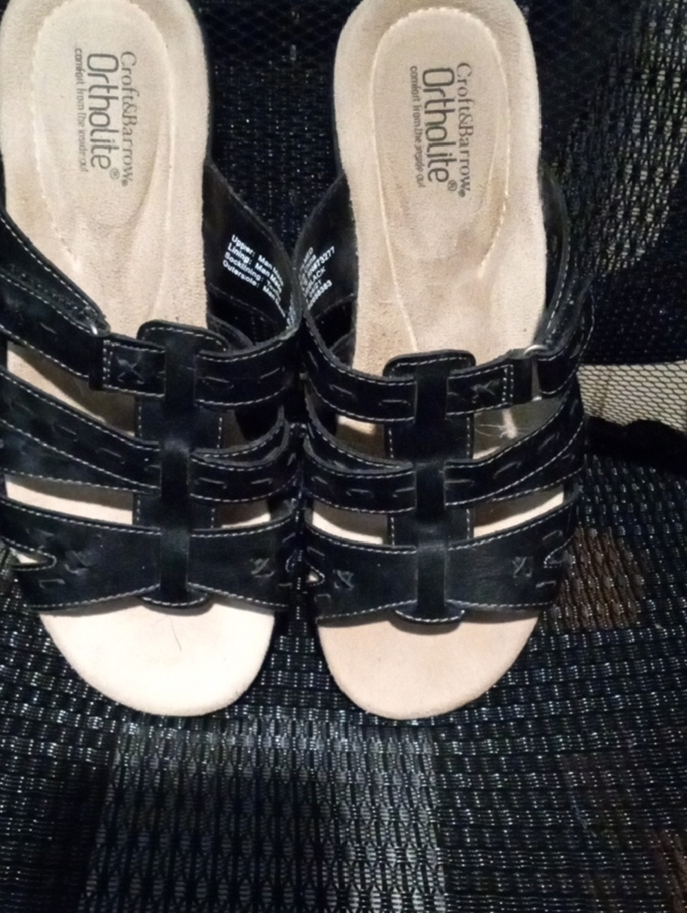croft & barrow Black Multi-Strap Ortholite Slide Sandals - Picture 4 of 14